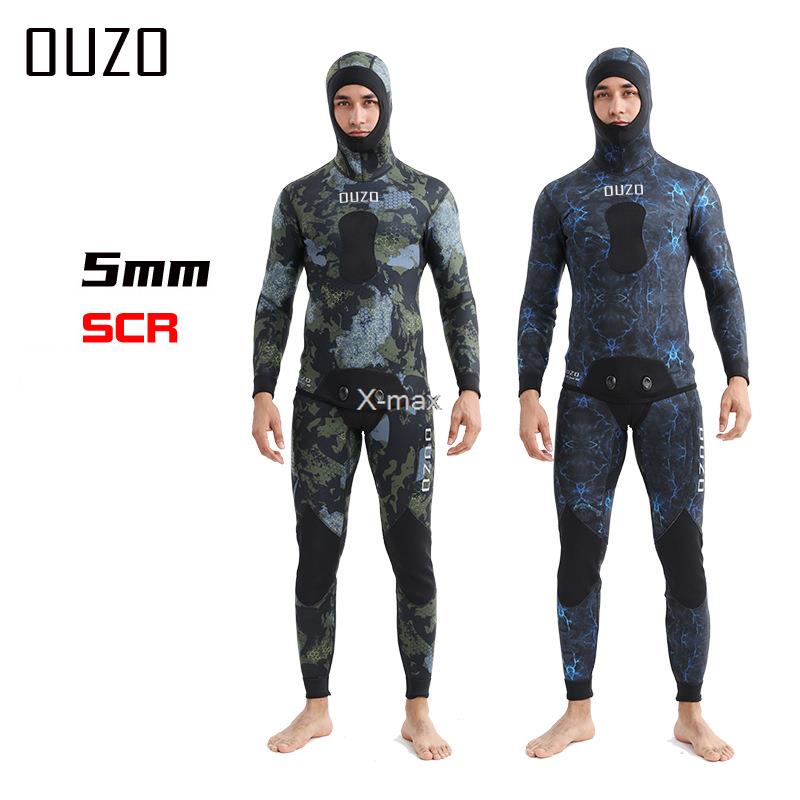 2 조각 네오프렌 잠수복 5mm 위장 긴 소매 분열 후 - Wetsuit 3Mm Neoprene 리뷰 및 가격