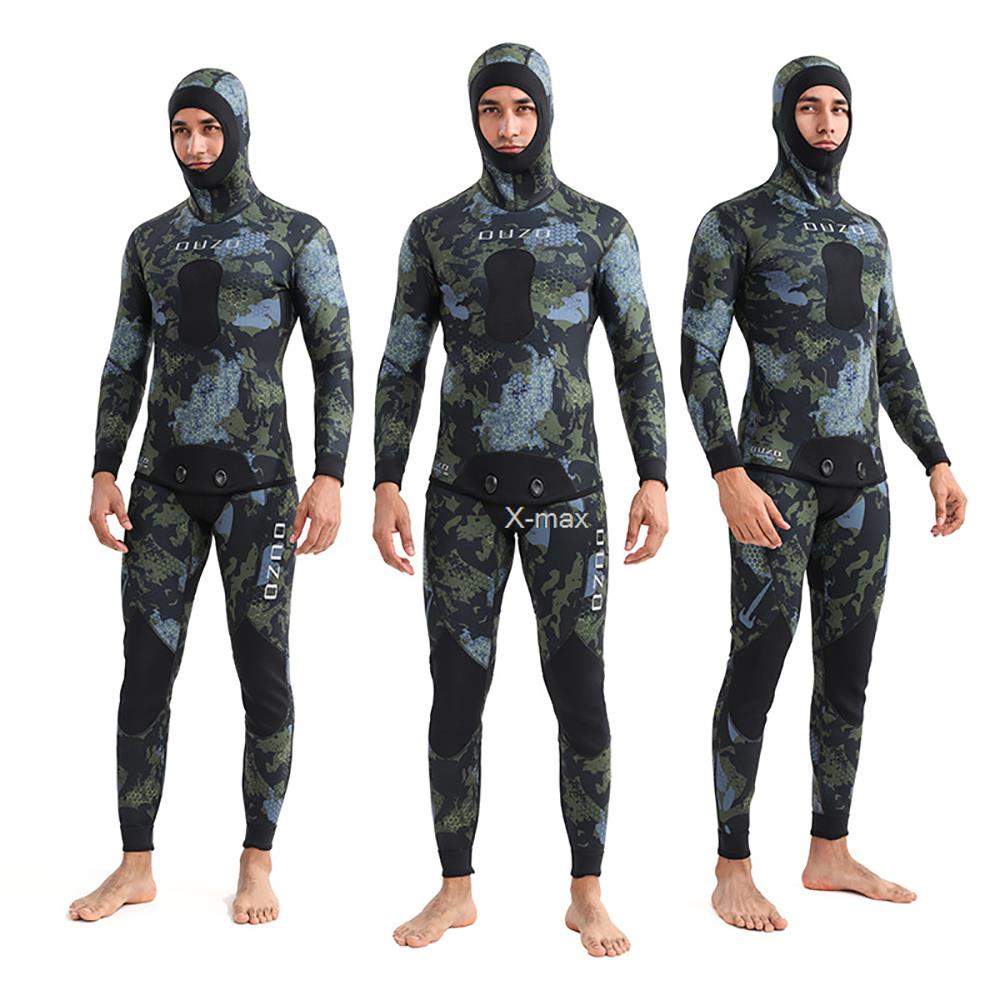2 조각 네오프렌 잠수복 5mm 위장 긴 소매 분열 후 - Wetsuit 3Mm Neoprene 리뷰 및 가격